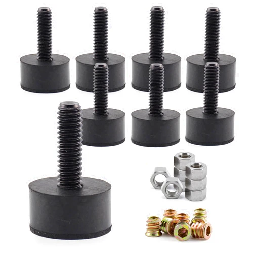 NEWBYTEK 5/16 Rubber Adjustable Furniture Leveler，8 Pack Furniture Leveling Feet Screws in Threaded, Feet Levelers Screw On Furniture Glide Leveling for Table, Chair, Furniture Legs