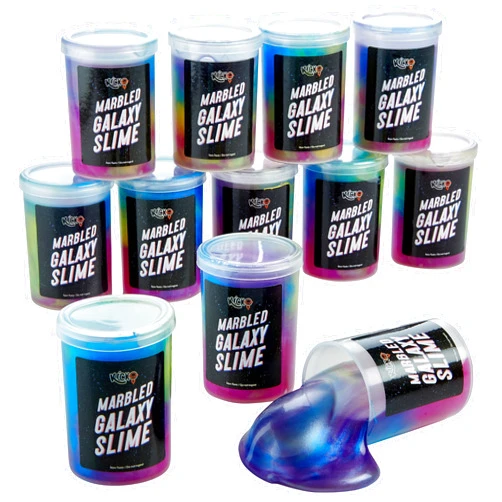 Kicko Slime Marbled Unicorn Color 12 Pack - Colorful Galaxy Sludge - Sensory and Tactile Stimulation, Party Favor, DIY, Decoration - 2.5 oz