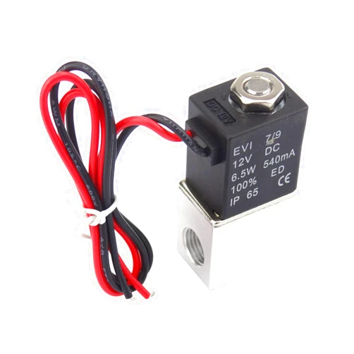 Plum Garden 1/4inch DC 12V 2 Way Normally Closed Electric Solenoid Air Valve, Stainless Steel