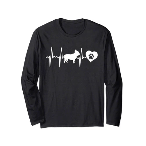 Französische Bulldoggen Geschenkideen Französische Bulldogge Herzschlag Hunderasse Hunde Geschenk Long Sleeve T-Shirt