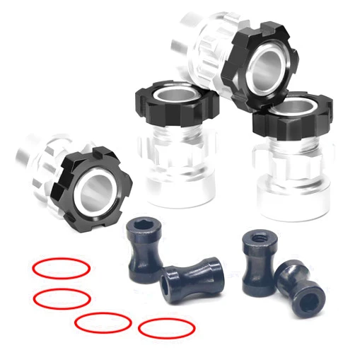 OGUNKE OGRC 12mm to 17mm Wheel Hex Adapter Aluminum Hub Extension Conversion Nuts for 1/10 RC Racing Tires (Black)