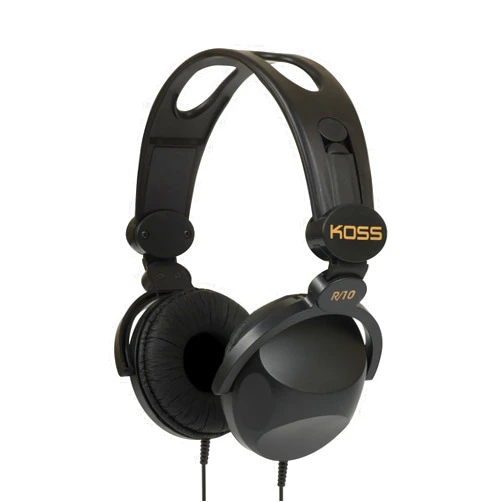 Koss R-10 On-Ear Headphones, Lightweight, 8 Foot Cord, Retro Style, Black