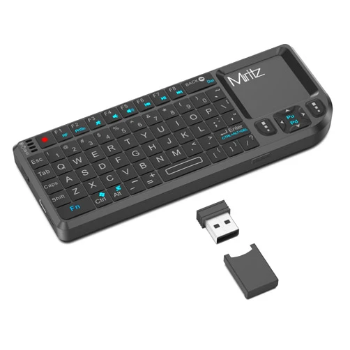 Miritz Mini Bluetooth Keyboard,Backlit 2.4GHz Wireless Keyboard with Touchpad Compatible with Laser Pointer,for Windows/Android/Google/Smart TV/HTPC/IPTV/Mac OS/Linux Black (2.4G and Bluetooth)