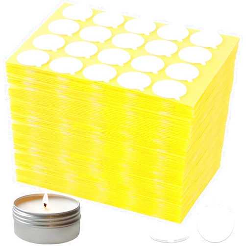 Aubeco 960PCS Candle Making Wick Stickers, Heat Resistance Double-Sided Wick Stickers with The Little Tail, Adhere Steady in Hot Wax Stickers for Candle Making