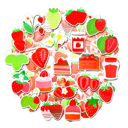 Cleverplay 100 Pack Strawberry Stickers, Strawberry Shortcake Party Favors, Birthday Decorations