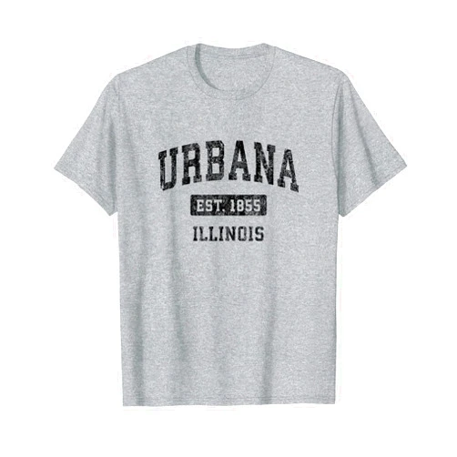 Urbana IL Retro T-Shirts & Tees Urbana Illinois IL Vintage Sports Design Black Design T-Shirt