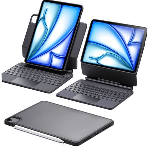 ESR iPad Air 11 Inch Case with Keyboard (M2, 2024) & iPad Pro 11/Air 5th/4th Generation Keyboard, Easy-Set Magnetic Stand, Portrait/Raised Modes, with Removable Protective Case, Black