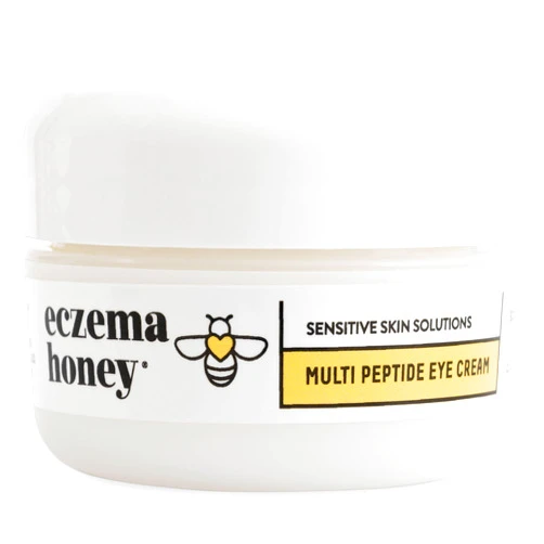 ECZEMA HONEY Multi Peptide Eye Cream - Anti Aging Eye Cream for Dark Circles & Puffiness - Facial Skin Care Products for Eczema, Dry & Sensitive Skin (0.5 Oz)