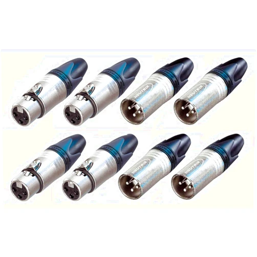 Generic Neutrik Lot of 8 (4 Each) New NC3FXX Female XLR & 4 NC3MXX Male XLR Connectors (8 Pack)
