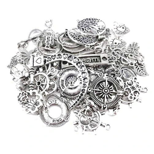Yueton 100 Gram Assorted Antique Charms Pendant for Crafting, Jewelry Making Accessory