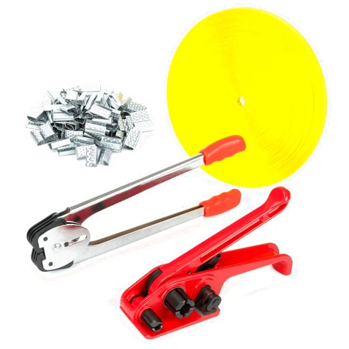 Gresdent Poly Strapping Tensioner & Cutter Manual Banding Sealer Tools Set with PP Plastic Strapping Kit 4000