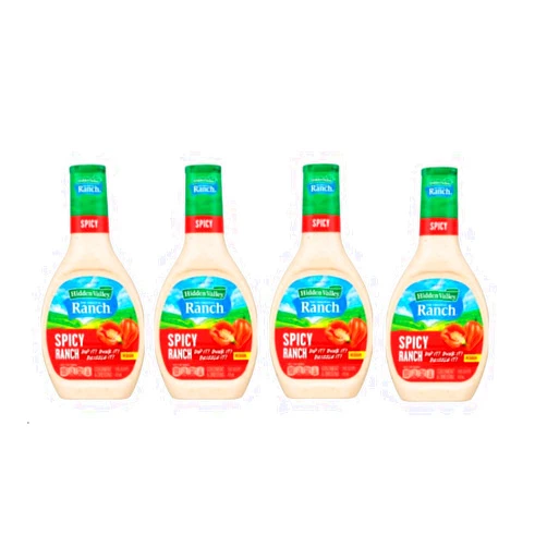 Vending 2 U Hidden Valley Gluten Free Spicy Ranch Salad Dressing, 16 fl oz, Pack of 4
