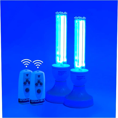 BAIMNOCM 50 Watt UV Light Sanitizer, UVC Germicidal Lamp with E26 Base and Remote Control, Home Disinfection Device UV Light Bulb for Basement/Bedroom/Kitchen, 2x25W Ultraviolet Light Lamp