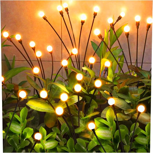 NBQQ Solar Garden Lights,Firefly Solar Lights, 4 Pack Solar Outdoor Lights Decor for Yard Patio Lawn, Swaying Pathway Lights, Perfect Gardening Gifts for Women, Holiday and Christmas Decoration