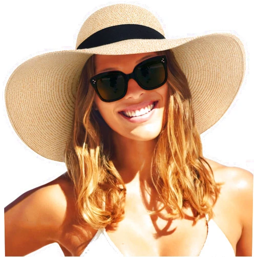 FURTALK Womens Sun Straw Hat Wide Brim UPF 50 Summer Hat Foldable Roll up Floppy Beach Hats for Women
