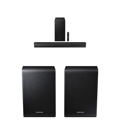SAMSUNG B550D 3.1ch Soundbar w/DTS Virtual:X, Built-in Center Speaker, HW-B550D/ZA (Newest Model) SWA-9200S Wireless Rear Speaker Kit,