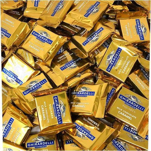 Ghirardelli Chocolate Company Ghirardelli Chocolate Squares, Milk Chocolate with Caramel Filling, Individually Wrapped, For Gifts And Special Occasions, Bulk Pack Of 2 Pounds