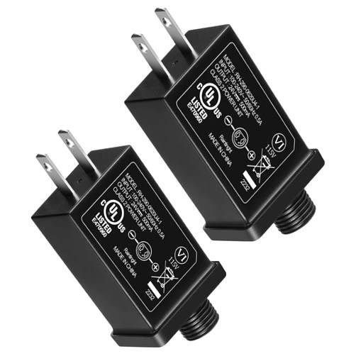 Enhon 2 Pack 24V LED Power Supply, UL Certification LED Transformer Replacement Class 2 Power Supply, Low Voltage Power Adapter US Adapter for Christmas Tree Lighting, Holiday String Light(24V, 12W)