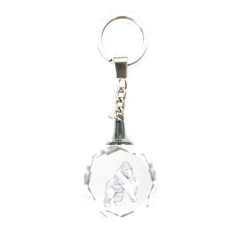 Deluxebase Crystal Silhouette Keychains - Gorilla from Crystal Glass Animal Keyring for Women, Men, Boys and Girls., Clear, M