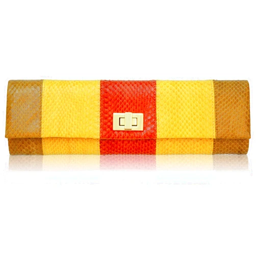 Inge Christopher Santa Clara Snakeskin Clutch