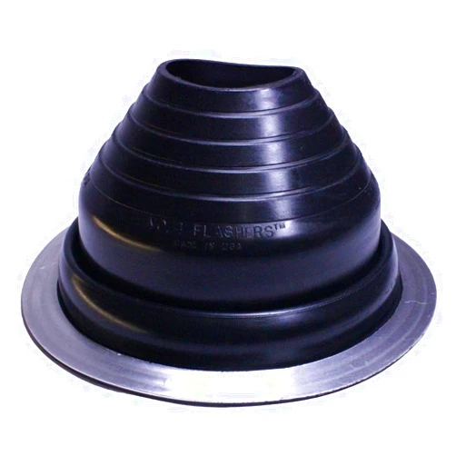 Flashers #4 Black EPDM Flexible Roof Jack Pipe Boot Metal Roofing Pipe Flashing (Pipe OD 3