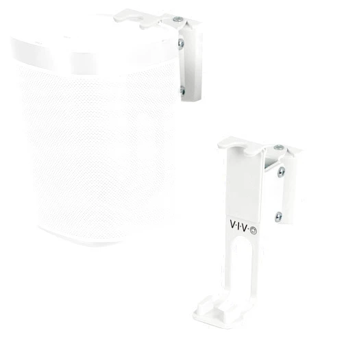 VIVO White Dual Wall Mount Brackets Designed for Sonos One, SL, and Play:1 Audio Speakers | Adjustable Mounting for 2 Sonos Speakers (MOUNT-PLAY1W)