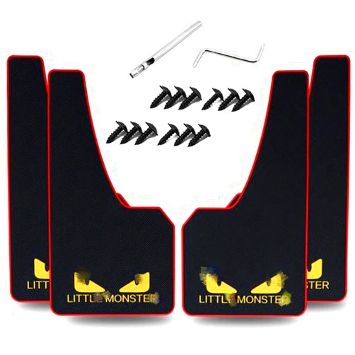YUNM 4 pcs Car Rubber Mudguard Mud Flaps Splash Guards Rubber Mudguard for Sports Mud Flaps Guards Splash Front and Rear Universal (LM)