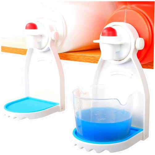 HINSOCHA Laundry Detergent Cup Holder & Drip Tray (Pack of 2), Detergent Drip Catcher with Fixed Screw & Removable Silicone Mat, Blue
