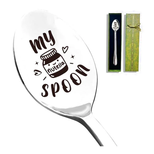 Remifala My Nutella Spoon Stainless Steel Spoon, Dessert Cake Nutella Spoon, Gifts for Women, Men, Nutella Lovers, Birthday Christmas Thanksgiving Graduation Housewarming Gifts, Unique Idea Gift