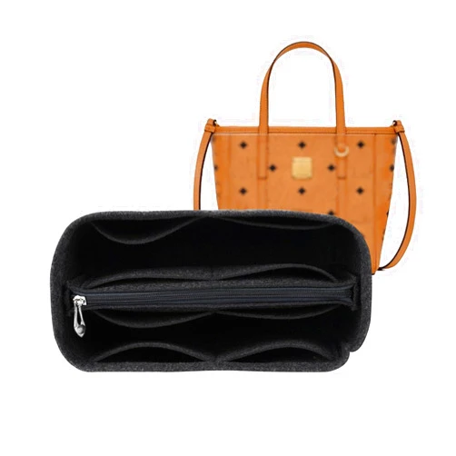 Lckaey Purse Organizer insert for mcm tote bag organizer tote insert medium tote insert 3020black grey-L