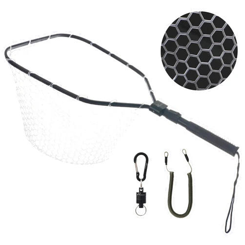 GOODCAT Fly Fishing Net, Bass Trout Landing Net, Folding Fishing Nets Fresh Water, Safe Fish Catching or Releasing, Fly Fishing net Magnetic Release
