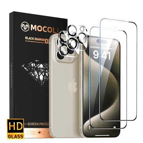 MOCOLL JUST FOR QUALITY Screen Protector (Ultra-Clear, iPhone 15 Pro)