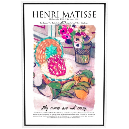 SIGNLEADER Framed Canvas Print Wall Art Pineapple & Lemon Still Life Abstract Brushstroke Illustrations Expressionism Traditional Colorful Multicolor for Living Room, Bedroom, Office - 16