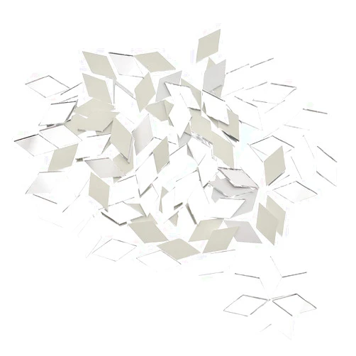 Yimisya 100 Pack Diamond Shape Mosaic Tiles Home Decoration Crafts Mirror Glass DIY Accessory 0.4