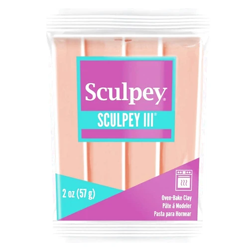 Sculpey III Polymer Oven-Bake Clay, Beige, Non Toxic, 2 oz. bar, Great for Modeling, Sculpting, Holiday, DIY, Mixed Media and School Projects.Great for Kids & Beginners!