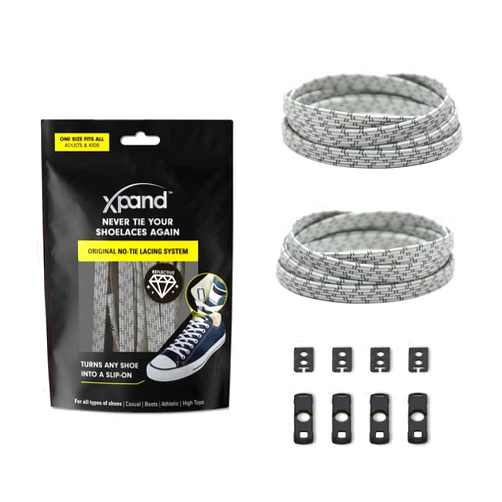Xpand No Tie Shoelaces System with Elastic Laces - One Size Fits All Adult and Kids Shoes