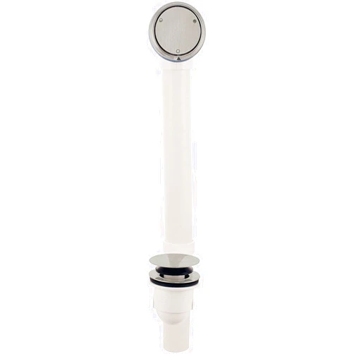 Westbrass A493244CHM-07 Bath Waste & Overflow Assembly with Patented Deep Soak Faceplate Cover and Tip-Toe Drain Plug-SCH. 40 PVC, Satin Nickel