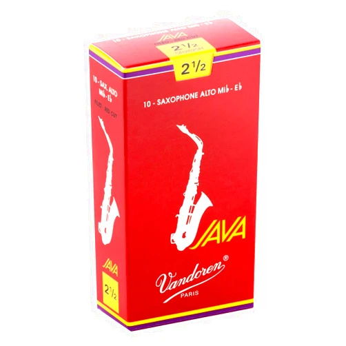 Vandoren SR2625R Alto Sax JAVA Red Reeds Strength 2.5; Box of 10