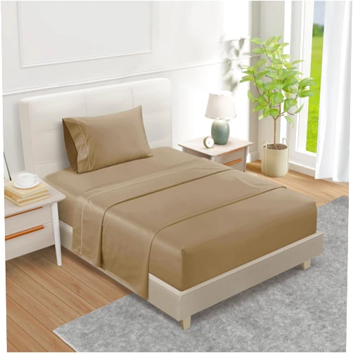 CHATEAU HOME COLLECTION Twin Sheets for Twin Bed, Sheet & Pillowcase Sets, 800 Thread Count Twin Bed Sheets Sateen Finish, Hotel Sheets, Egyptian Cotton Sheets- Taupe