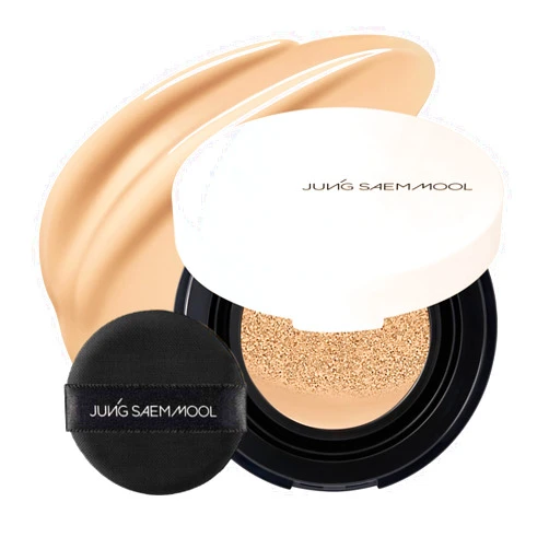 JUNG SAEM MOOL Essential Skin Nuder Cushion | Natural Finish, Buildable Coverage Cushion Foundation by Korean Makeup Artist (Mini, 0.17 Fl Oz), 23W Medium Deep