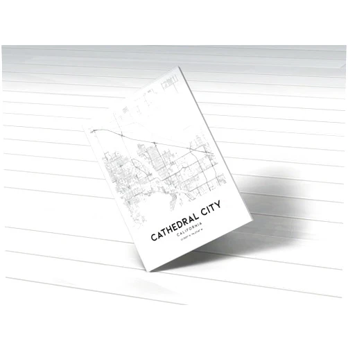 MG Global Modern Black and White Hanging Canvas Print of Cathedral Ca California | 8x12 12x18 16x24 20x30 24x36 Minimalism Hometown City Wall Art for Gift | Minimalist Home Office Decor