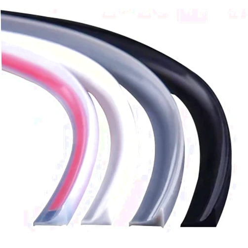LIANXUN Shower Tray Sealing Strip Collapsible Shower Threshold Water Dam, Frameless Shower Threshold For The Gap Between The Shower Kitchen Countertop Sink And Cooktop(Black,7m/275 inch)