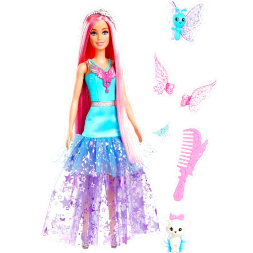 Barbie Doll with 2 Fantasy Pets & Dress, Barbie “Malibu” Fashion Doll Inspired by the Movie Barbie A Touch of Magic, 7-inch Long Hair