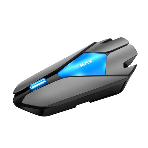 ASMAX Z1 Motorcycle Bluetooth Headset, 10 Riders Helmet Mesh Intercom Communication Systems, Voice-Controlled/Fast Charging/Universal Pairing/Noise Cancellation/ IP67 Waterproof, 1 Pack