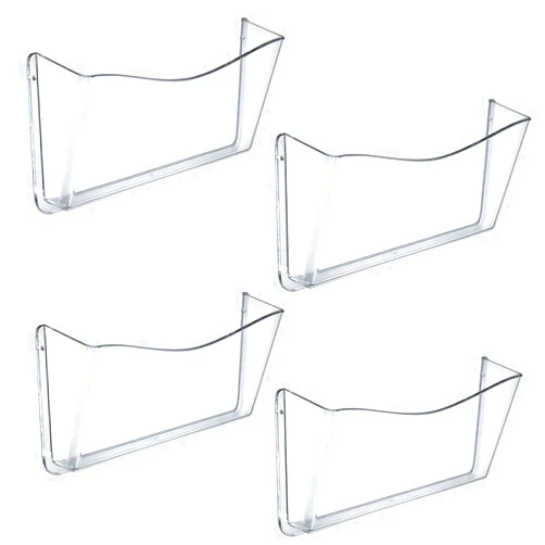 Azar Displays 250025 Clear Single Pocket Wall File with wallmount, 4 Count (Pack of 1)