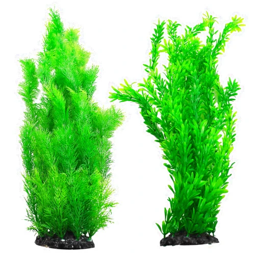 kathson Aquarium Plants Plastic Realistic Tall Fish Tank Plant Decorations Seaweed Fish Tank Decor Artificial Plants Ornament for Aquarium Extra Large 21.7 Inches (Green,2 PCS)