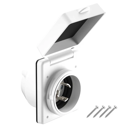 Kohree 30 Amp RV Plug Twist Lock Inlet, NEMA L5-30P Shore Power Inlet Plug with 3 Stainless Steel Pins and Screws, 125V RV Power Receptacle for Marine Boat Trailer Camper Shed, ETL Listed