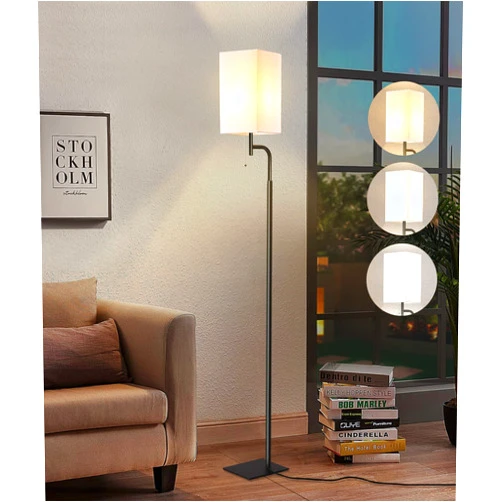 Iporovon 3 Color Temperature Floor Lamp & 3-Way Dimmable Touch Control Table Lamp