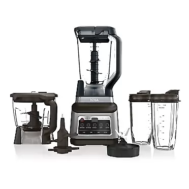 Ninja BN801 Professional Plus Kitchen System, 1400 WP, 5 Functions for Smoothies, Chopping, Dough & More with Auto IQ, 72-oz.* Blender Pitcher, 64-oz. Processor Bowl, (2) 24-oz. To-Go Cups, Grey 64 oz. max liquid capacity Total Crushing Pitcher Grey