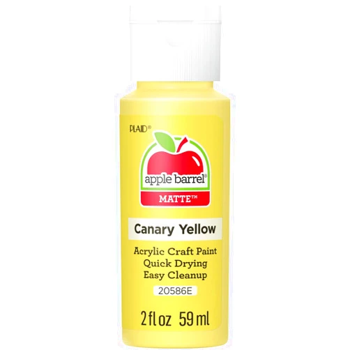 Apple Barrel Acrylic Paint in Assorted Colors (2-Ounce), 20586 Canary Yellow